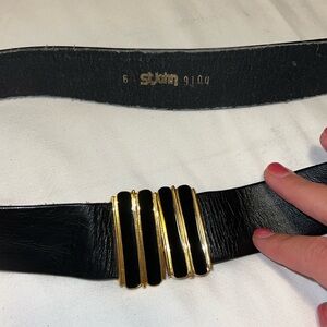 Vintage St. John belt with gold and black clasp